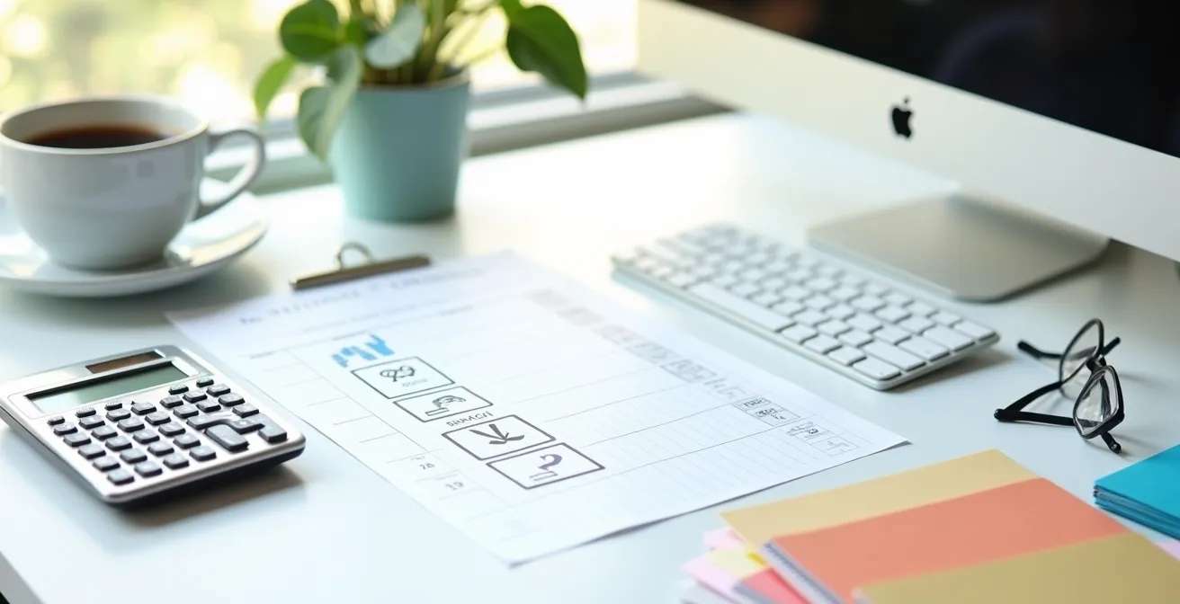 Bureau avec documents administratifs organisés pour une demande de remboursement d'Activité Physique Adaptée