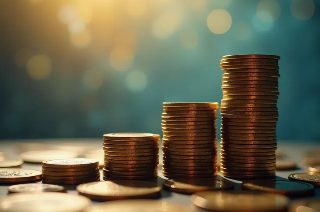 Graphique abstrait montrant la progression cumulative des gains de surcote sur deux décennies